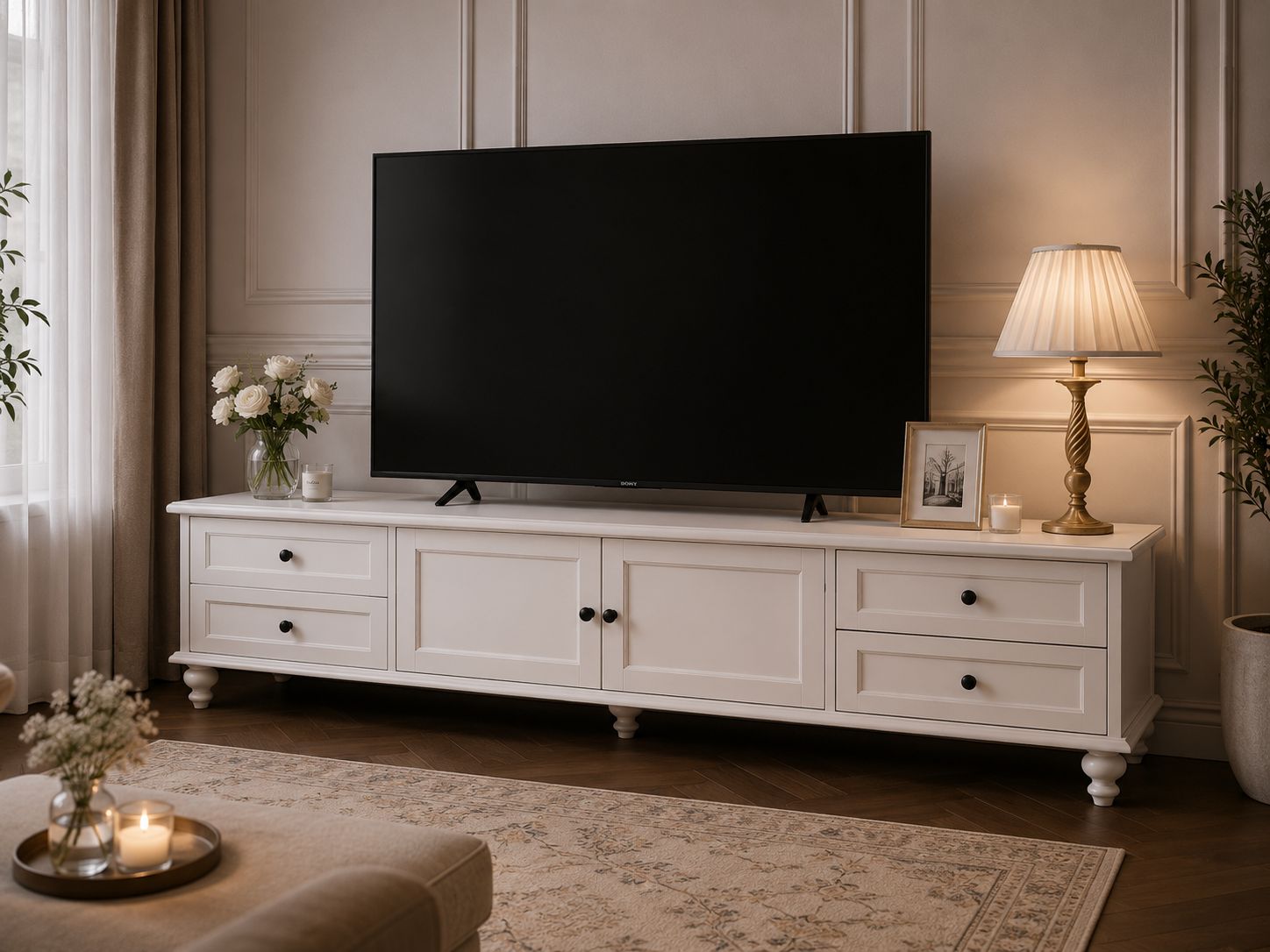 میز تلویزیون جنس نئوپان با روکش ملامینه کد TV2