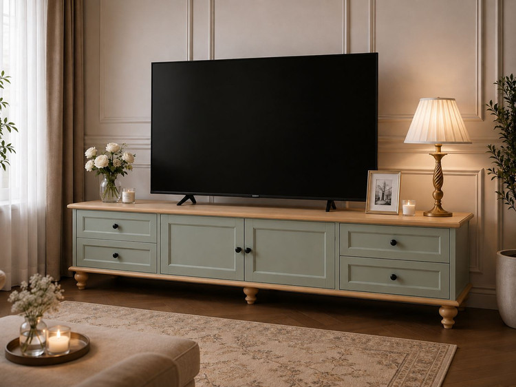 میز تلویزیون جنس نئوپان با روکش ملامینه کد TV2
